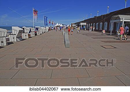 Stock Photo - Westerland beach promenade, Sylt, North Frisian Islands, North Frisia, Schleswig-Holstein, Germany, Europe. Fotosearch