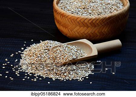 Picture - White seed ( Sesamum indicum). Fotosearch