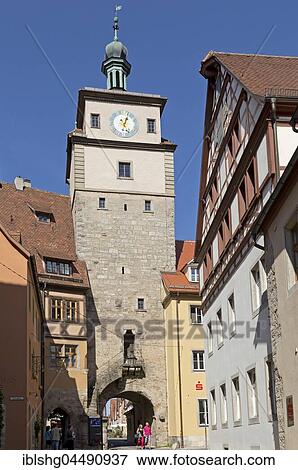 White Tower, Georgengasse, historic centre, Rothenburg ob der Tauber, Middle Franconia, Bavaria, Germany, Europe View Large Photo Image Stock Photo - White Tower, Georgengasse, historic centre, Rothenburg ob der Tauber, Middle Franconia, Bavaria, Germany, Europe. Fotosearch