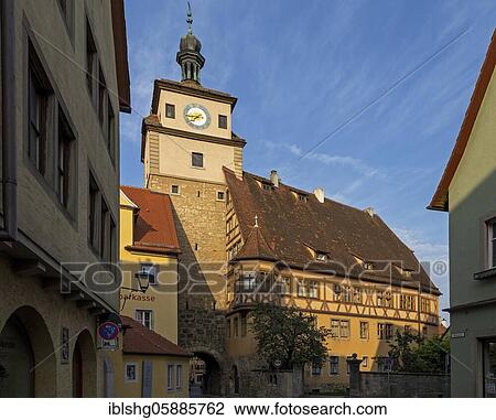 White Tower, Old Town, Rothenburg ob der Tauber, Middle Franconia, Bavaria, Germany, Europe View Large Photo Image Stock Image - White Tower, Old Town, Rothenburg ob der Tauber, Middle Franconia, Bavaria, Germany, Europe. Fotosearch