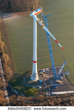 Wind power plant, wind farm Uphusen, construction of wind turbine, Haltern, Muensterland, North Rhine-Westphalia, Germany, Europe View Large Photo Image Stock Image - Wind power plant, wind farm Uphusen, construction of wind turbine, Haltern, Muensterland, North Rhine-Westphalia, Germany, Europe. Fotosearch