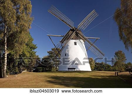Stock Photo - Windmill, Reken, Münsterland, North Rhine-Westphalia, Germany, Europe. Fotosearch