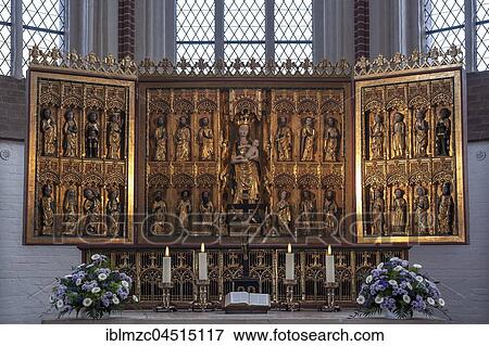 Winged altar with Mary and apostles, c. 1430, Cathedral of Bardowick St. Peter and Paul, Bardowick, Lower Saxony, Germany, Europe View Large Photo Image Stock Photo - Winged altar with Mary and apostles, c. 1430, Cathedral of Bardowick St. Peter and Paul, Bardowick, Lower Saxony, Germany, Europe. Fotosearch