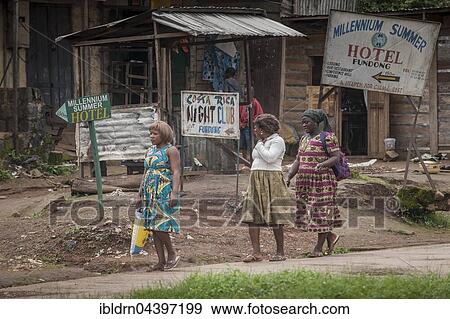 Women on way to market, street scene, Fundong, Northwest Region, Cameroon, Africa View Large Photo Image Stock Photo - Women on way to market, street scene, Fundong, Northwest Region, Cameroon, Africa. Fotosearch