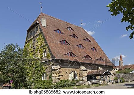 Stock Image - Youth hostel, former horse mill, old town, Rothenburg ob der Tauber, Middle Franconia, Bavaria, Germany, Europe. Fotosearch