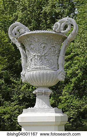 Stock Photo - Ziervase in the palace gardens, Schloss Ludwigslust, Mecklenburg-Western Pomerania, Germany, Europe. Fotosearch