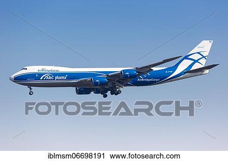 Stock Image - A Boeing 747-8F aircraft of Air Bridge Cargo with registration VP-BBP at Leipzig Halle Airport (LEJ), Leipzig, Germany, Europe. Fotosearch