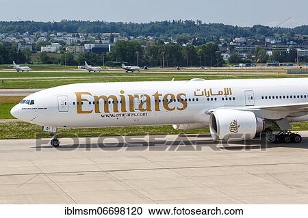A Boeing 777-300ER aircraft of Emirates with the registration A6-EGI at Zurich airport, Switzerland, Europe View Large Photo Image Stock Image - A Boeing 777-300ER aircraft of Emirates with the registration A6-EGI at Zurich airport, Switzerland, Europe. Fotosearch