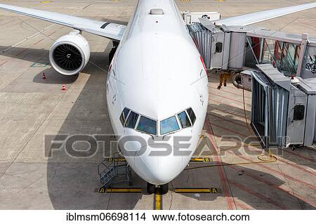 Picture - A Boeing 777-300ER aircraft of Swiss with registration HB-JNG at Zurich airport, Switzerland, Europe. Fotosearch