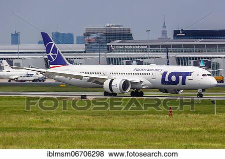 A Boeing 787-9 Dreamliner aircraft of LOT Polskie Linie Lotnicze with registration SP-LSD at Warsaw Airport, Poland, Europe View Large Photo Image Stock Photo - A Boeing 787-9 Dreamliner aircraft of LOT Polskie Linie Lotnicze with registration SP-LSD at Warsaw Airport, Poland, Europe. Fotosearch