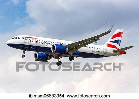 Picture - A British Airways Airbus A320neo with registration G-TTNE lands at London Heathrow Airport (LHR) in the United Kingdom. Fotosearch