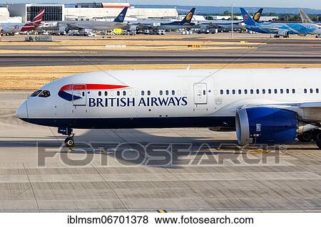 A British Airways Boeing 787-9 Dreamliner aircraft with registration G-ZBKM at London Heathrow Airport, United Kingdom, Europe View Large Photo Image Stock Photo - A British Airways Boeing 787-9 Dreamliner aircraft with registration G-ZBKM at London Heathrow Airport, United Kingdom, Europe. Fotosearch