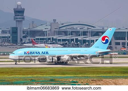 A Korean Air Airbus A380-800 aircraft with registration number HL7622 at Seoul Incheon International Airport (ICN) in South Korea. The Airbus A380 superjumbo is the largest passenger aircraft in the world. K View Large Photo Image Stock Photo - A Korean Air Airbus A380-800 aircraft with registration number HL7622 at Seoul Incheon International Airport (ICN) in South Korea. The Airbus A380 superjumbo is the largest passenger aircraft in the world. K. Fotosearch