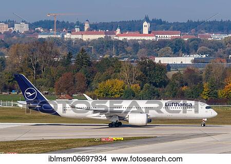 A Lufthansa Airbus A350-900 with the registration D-AIXP at Munich Airport, Germany, Europe View Large Photo Image Picture - A Lufthansa Airbus A350-900 with the registration D-AIXP at Munich Airport, Germany, Europe. Fotosearch