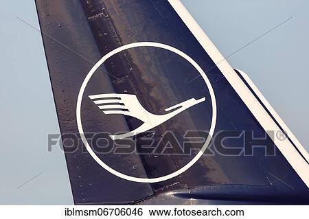 A Lufthansa Airbus tail unit with the crane logo at Frankfurt Airport, Germany, Europe View Large Photo Image Stock Photograph - A Lufthansa Airbus tail unit with the crane logo at Frankfurt Airport, Germany, Europe. Fotosearch
