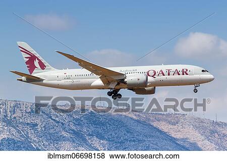 A Qatar Airways Boeing 787-8 Dreamliner with registration number A7-BCR at Athens Airport, Greece, Europe View Large Photo Image Stock Photo - A Qatar Airways Boeing 787-8 Dreamliner with registration number A7-BCR at Athens Airport, Greece, Europe. Fotosearch