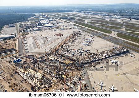 Aerial view of construction site Terminal 3 Frankfurt Airport, Germany, Europe View Large Photo Image Stock Image - Aerial view of construction site Terminal 3 Frankfurt Airport, Germany, Europe. Fotosearch