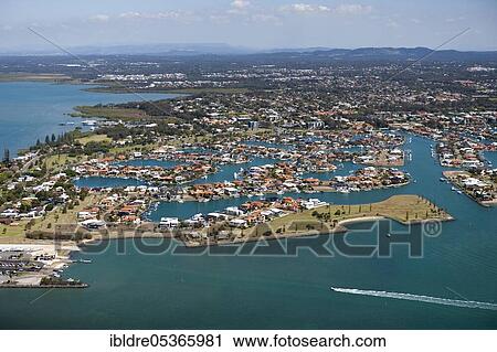 Aerial view of Raby Bay, Cleveland, Brisbane, Australia, Oceania View Large Photo Image Stock Image - Aerial view of Raby Bay, Cleveland, Brisbane, Australia, Oceania. Fotosearch