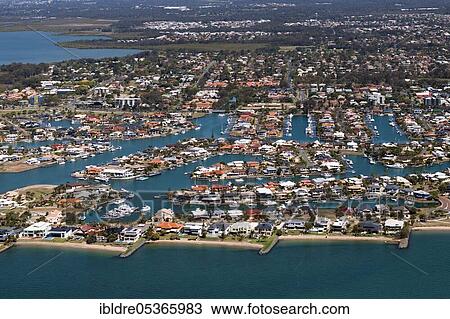 Aerial view of Raby Bay, Cleveland, Brisbane, Australia, Oceania View Large Photo Image Stock Image - Aerial view of Raby Bay, Cleveland, Brisbane, Australia, Oceania. Fotosearch