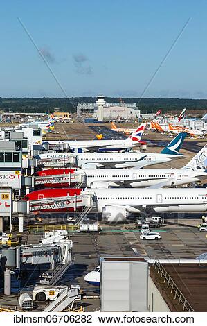 Aircraft at London Gatwick Airport, United Kingdom, Europe View Large Photo Image Stock Image - Aircraft at London Gatwick Airport, United Kingdom, Europe. Fotosearch