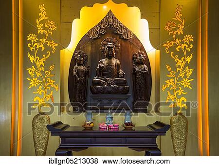 Altar in Liuhe Temple, Hangzhou, Zhejiang Province, China, Asia View Large Photo Image Stock Photo - Altar in Liuhe Temple, Hangzhou, Zhejiang Province, China, Asia. Fotosearch