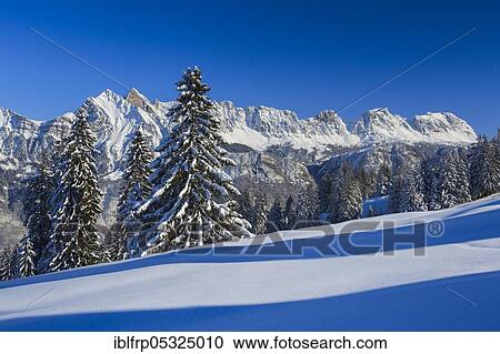 Stock Image - Alvier Group, Alvierkette, St. Gallen, Switzerland, Europe. Fotosearch