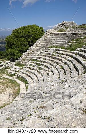 Amphitheater, ancient theater of Segesta, Province of Trapani, Sicily, Italy, Europe View Large Photo Image Stock Image - Amphitheater, ancient theater of Segesta, Province of Trapani, Sicily, Italy, Europe. Fotosearch