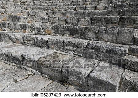 Stock Photo - Amphitheatre, excavation site site, Kourion, Cyprus, Europe. Fotosearch