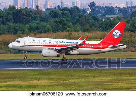 An Airbus A319 aircraft of Sichuan Airlines with registration number B-6453 at Chengdu airport, China, Asia View Large Photo Image Stock Image - An Airbus A319 aircraft of Sichuan Airlines with registration number B-6453 at Chengdu airport, China, Asia. Fotosearch