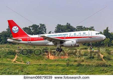 An Airbus A319 aircraft of Sichuan Airlines with registration number B-6445 at Chengdu airport, China, Asia View Large Photo Image Stock Photo - An Airbus A319 aircraft of Sichuan Airlines with registration number B-6445 at Chengdu airport, China, Asia. Fotosearch