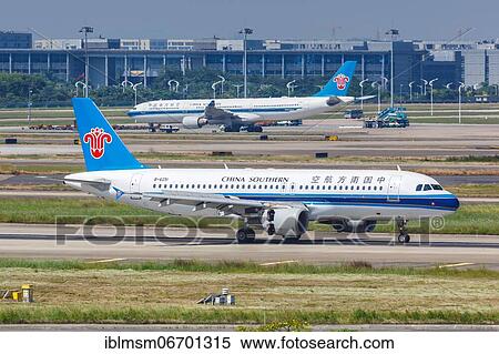 Stock Photography - An Airbus A320 aircraft of China Southern Airlines with registration number B-6251 at Guangzhou airport, China, Asia. Fotosearch