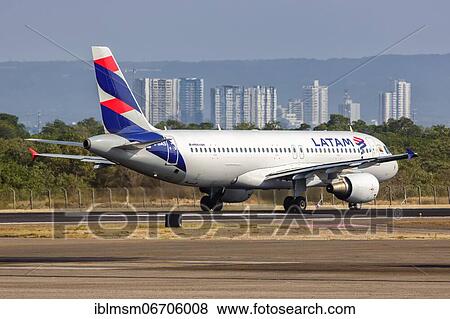 Stock Photo - An Airbus A320 aircraft of LATAM with the registration CC-BAS at Cartagena airport, Colombia, South America. Fotosearch