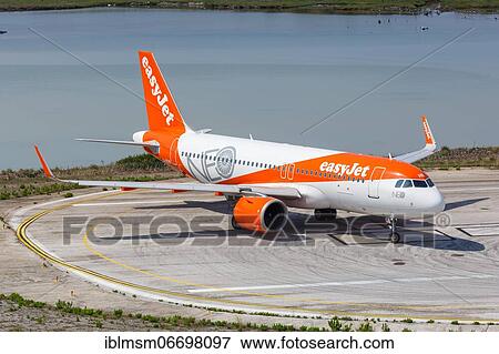 Stock Photo - An Airbus A320neo aircraft of EasyJet with registration G-UZHB at Corfu Airport, Greece, Europe. Fotosearch