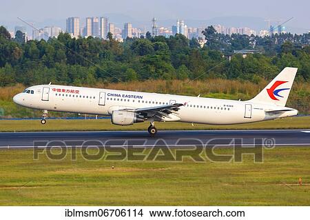 An Airbus A321 aircraft of China Eastern Airlines with registration number B-6369 at Chengdu airport, China, Asia View Large Photo Image Picture - An Airbus A321 aircraft of China Eastern Airlines with registration number B-6369 at Chengdu airport, China, Asia. Fotosearch