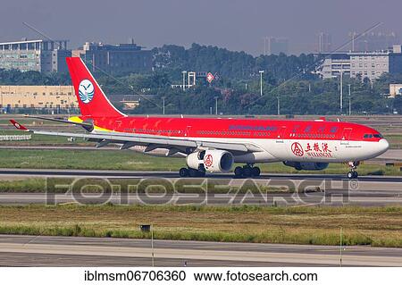 An Airbus A330-300 aircraft of Sichuan Airlines with registration number B-5923 and Wuliangye special livery at Guangzhou Airport, China, Asia View Large Photo Image Stock Image - An Airbus A330-300 aircraft of Sichuan Airlines with registration number B-5923 and Wuliangye special livery at Guangzhou Airport, China, Asia. Fotosearch
