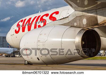 Stock Image - An Airbus A330-300 aircraft of Swiss with the registration HB-JHF at Zurich airport, Switzerland, Europe. Fotosearch