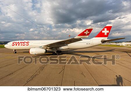 Stock Image - An Airbus A330-300 aircraft of Swiss with the registration HB-JHI at Zurich airport, Switzerland, Europe. Fotosearch
