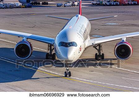 Stock Photo - An Airbus A350-1000 aircraft of Virgin Atlantic Airways with registration G-VPRD at New York John F Kennedy (JFK) Airport, USA, North America. Fotosearch