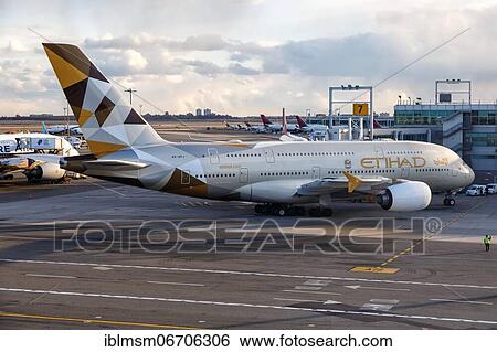 An Airbus A380-800 aircraft of Etihad with registration number A6-APJ at New York Airport, USA, North America View Large Photo Image Stock Photograph - An Airbus A380-800 aircraft of Etihad with registration number A6-APJ at New York Airport, USA, North America. Fotosearch