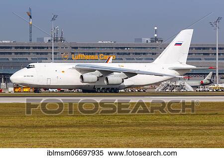 Stock Photography - An Antonov An-124-100 of Volga-Dnepr Airlines with registration RA-82042 at Munich Airport, Germany, Europe. Fotosearch