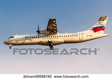 An ATR 72-500 aircraft of Sky Express with registration number SX-THR at Athens airport, Greece, Europe View Large Photo Image Stock Image - An ATR 72-500 aircraft of Sky Express with registration number SX-THR at Athens airport, Greece, Europe. Fotosearch
