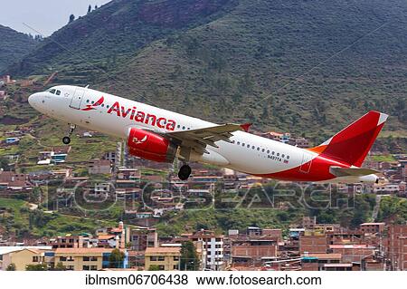 Stock Photo - An Avianca Costa Rica Airbus A320 with registration N497TA at Cuzco Airport, Peru, South America. Fotosearch