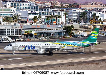 An Embraer 195 of Arkia with the registration 4X-EMA at Eilat Airport, Israel, Asia View Large Photo Image Stock Photo - An Embraer 195 of Arkia with the registration 4X-EMA at Eilat Airport, Israel, Asia. Fotosearch