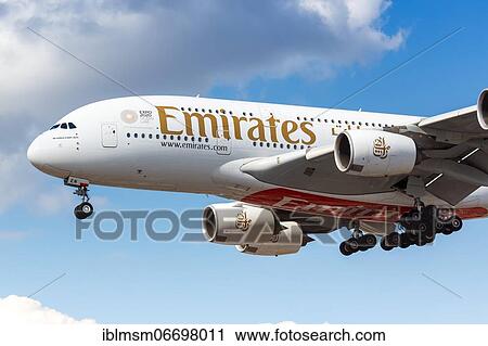 An Emirates Airbus A380-800 with registration number A6-EEN at London Heathrow Airport, United Kingdom, Europe View Large Photo Image Stock Image - An Emirates Airbus A380-800 with registration number A6-EEN at London Heathrow Airport, United Kingdom, Europe. Fotosearch