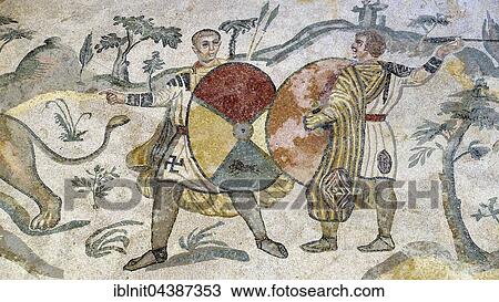 Ancient floor mosaic, Villa Casale, Villa Romana del Casale, Piazza Armerina, Sicily, Italy, Europe View Large Photo Image Stock Image - Ancient floor mosaic, Villa Casale, Villa Romana del Casale, Piazza Armerina, Sicily, Italy, Europe. Fotosearch