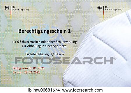Picture - Authorization certificates for FFP-2 masks, Corona crisis, Stuttgart, Baden-Württemberg, Germany, Europe. Fotosearch