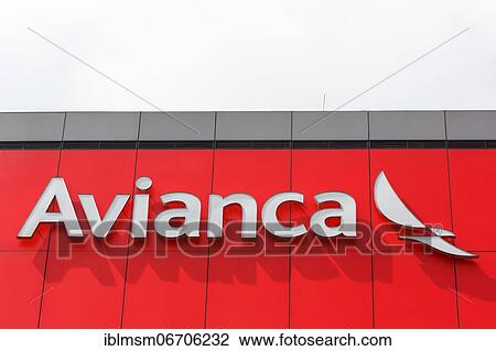 Stock Image - Avianca logo on a building at Bogota Airport, Colombia, South America. Fotosearch