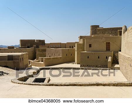 Bahla Fort, UNESCO World Heritage Site, Al Hajar al Gharbi Mountains, Ad Dakhiliyah, Oman, Asia View Large Photo Image Stock Photography - Bahla Fort, UNESCO World Heritage Site, Al Hajar al Gharbi Mountains, Ad Dakhiliyah, Oman, Asia. Fotosearch