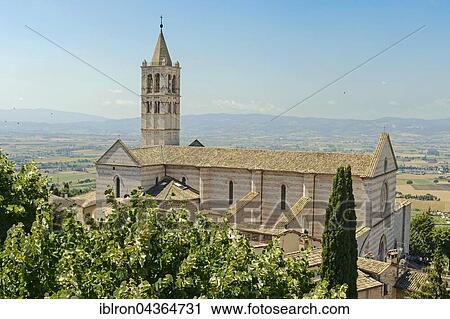 Basilica di Santa Chiara, Church, Assisi, Umbria, Italy Basilica View Large Photo Image Stock Image - Basilica di Santa Chiara, Church, Assisi, Umbria, Italy Basilica. Fotosearch