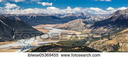 Stock Photography - Bealey Spur Track, Canterbury, New Zealand, Oceania. Fotosearch